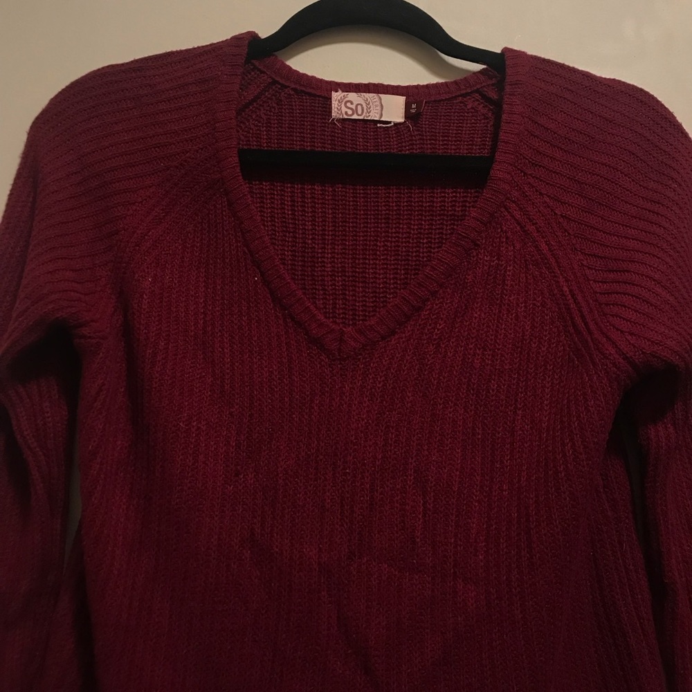 Red v neck sweater